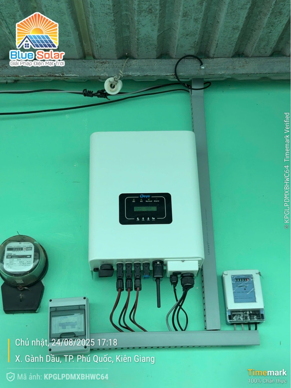 Hệ thống điện năng lượng mặt trời hòa lưới 14.5kWp – Nhà trọ Giặt Sấy Bảo Anh, Gành Dầu Phú Quốc