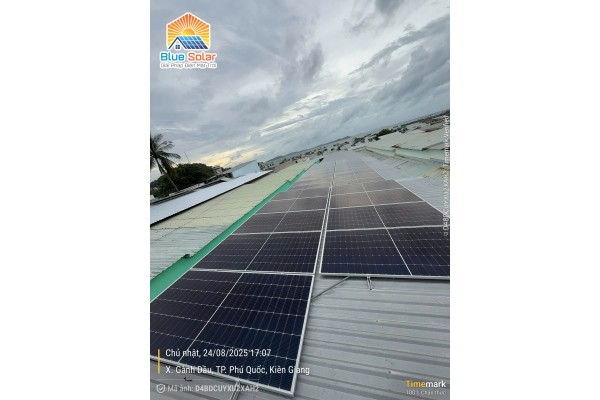 Hệ thống điện năng lượng mặt trời hòa lưới 14.5kWp – Nhà trọ Giặt Sấy Bảo Anh, Gành Dầu Phú Quốc