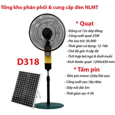 Quạt năng lượng mặt trời BlueSolar D318 - Giải pháp làm mát hiệu quả khi cúp điện, tiết kiệm điện
